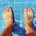 feet in water